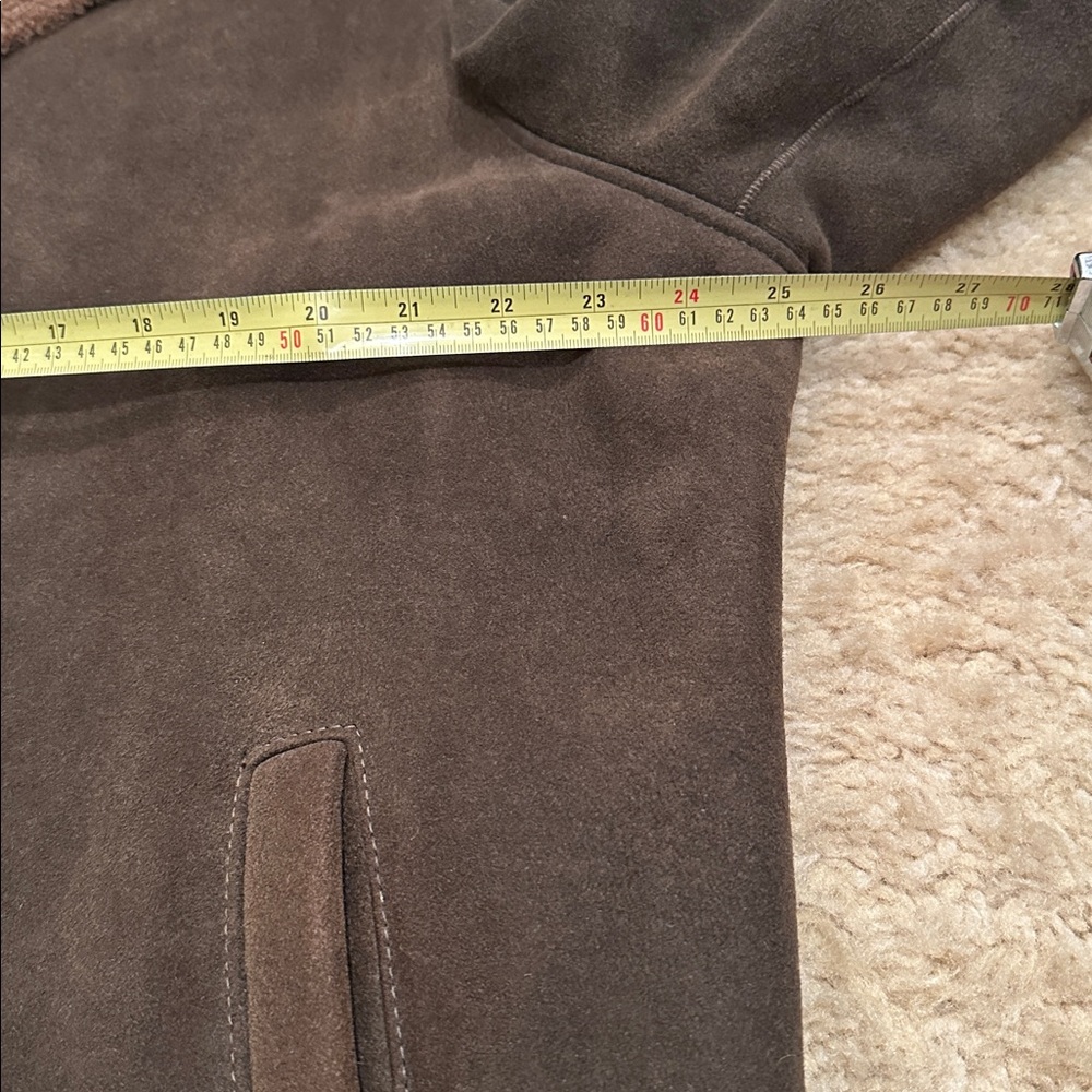 Men's Cole Haan Brown Shearling Coat - Picture 8 of 12